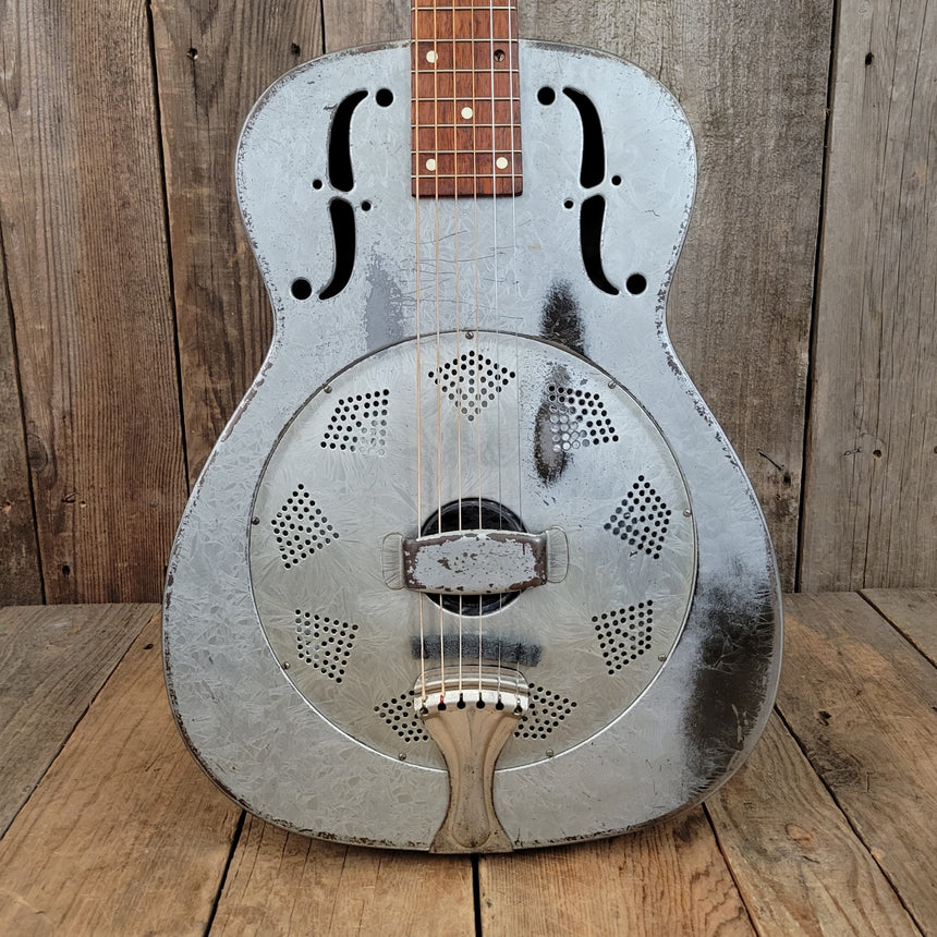National Duolian Square Neck Frosted Duco Resonator Dobro Vintage 1