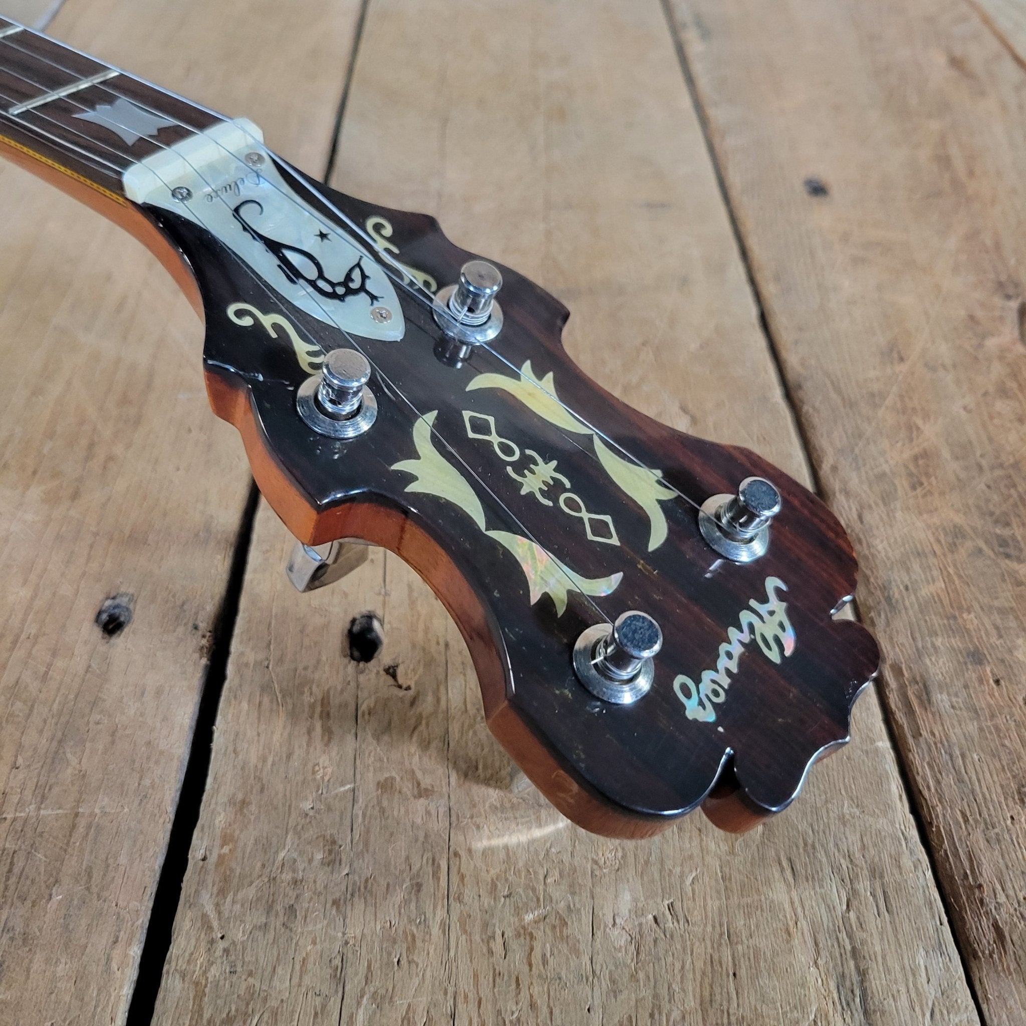 Alvarez Deluxe 5 - String Banjo 1970s – Japanese Mastercraft, Resonator Bluegrass Banjo - Mahar's Vintage Guitars