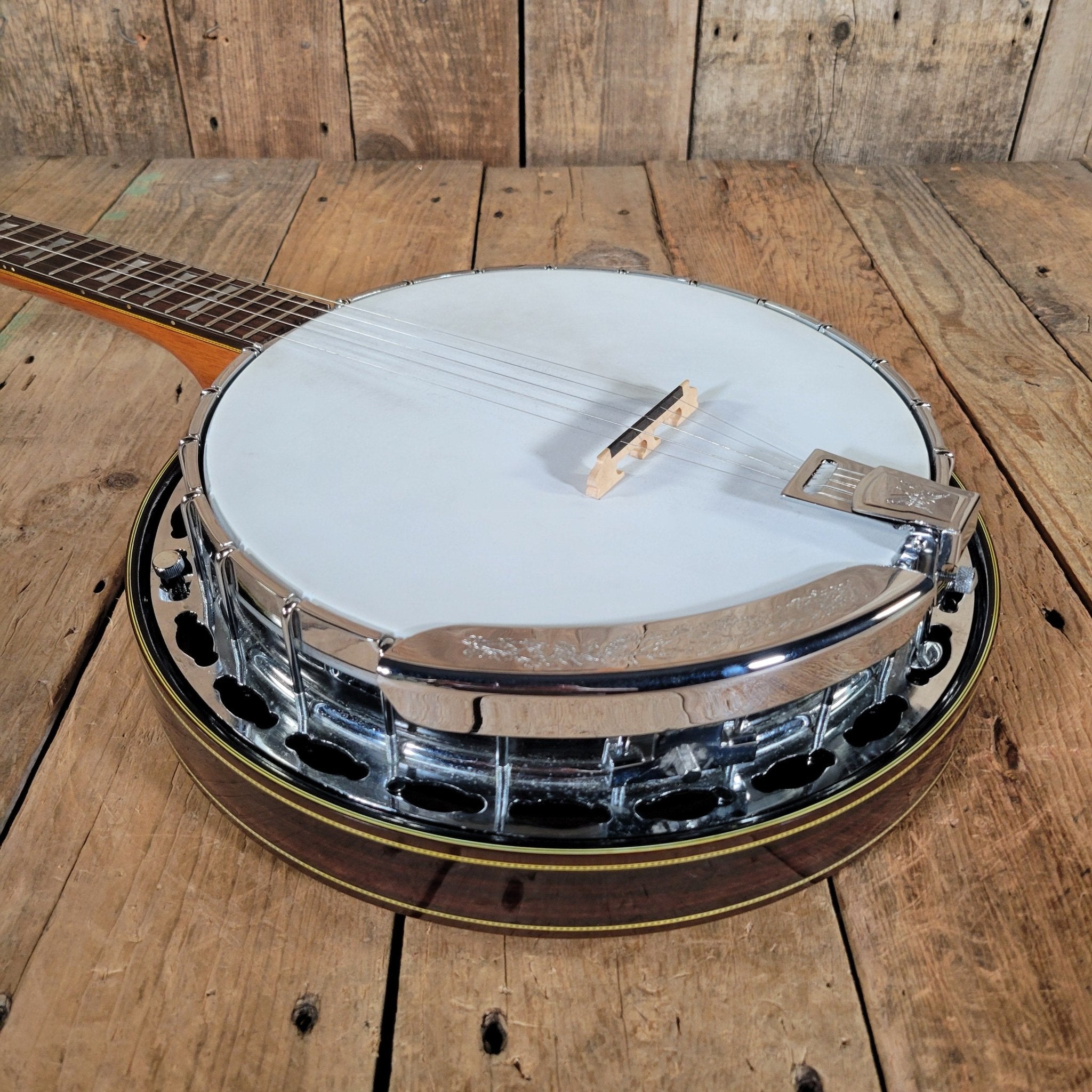 Alvarez Deluxe 5 - String Banjo 1970s – Japanese Mastercraft, Resonator Bluegrass Banjo - Mahar's Vintage Guitars