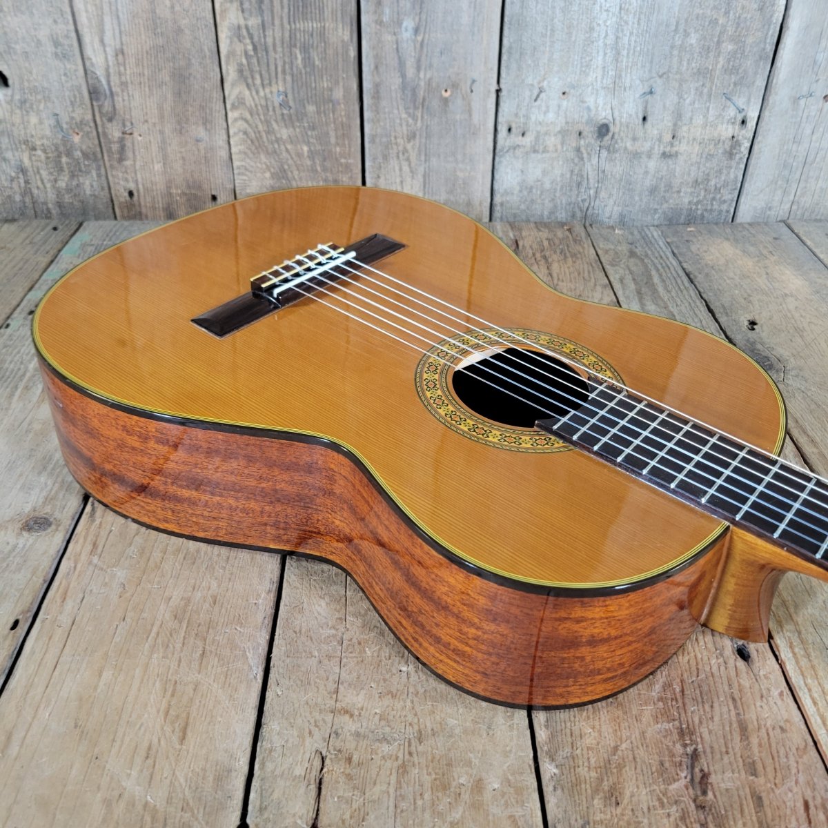 Aria AC - 8 Classical Guitar 1970s – Made in Japan, Tatsuno Factory, Serial 2, w/ Hard Case - Mahar's Vintage Guitars