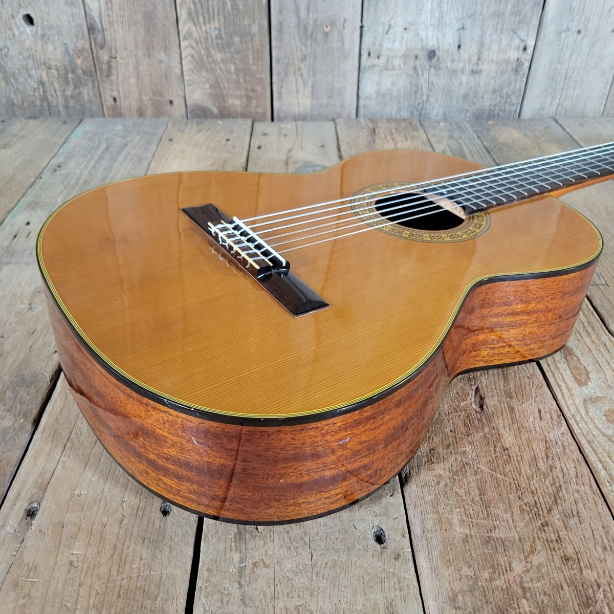 Aria AC - 8 Classical Guitar 1970s – Made in Japan, Tatsuno Factory, Serial 2, w/ Hard Case - Mahar's Vintage Guitars