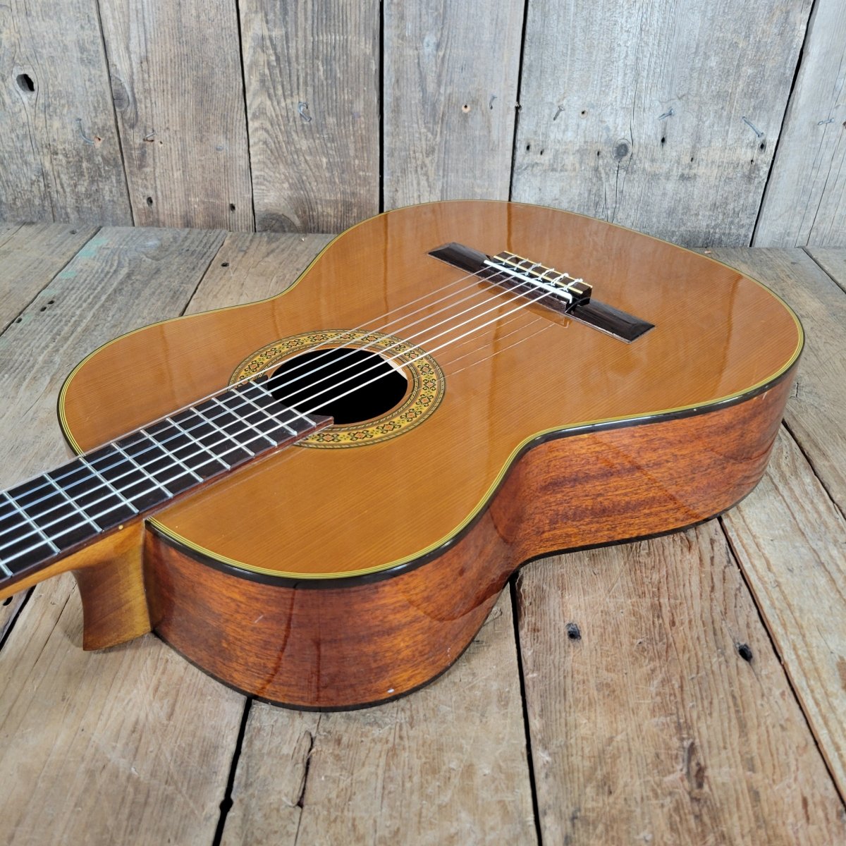 Aria AC - 8 Classical Guitar 1970s – Made in Japan, Tatsuno Factory, Serial 2, w/ Hard Case - Mahar's Vintage Guitars