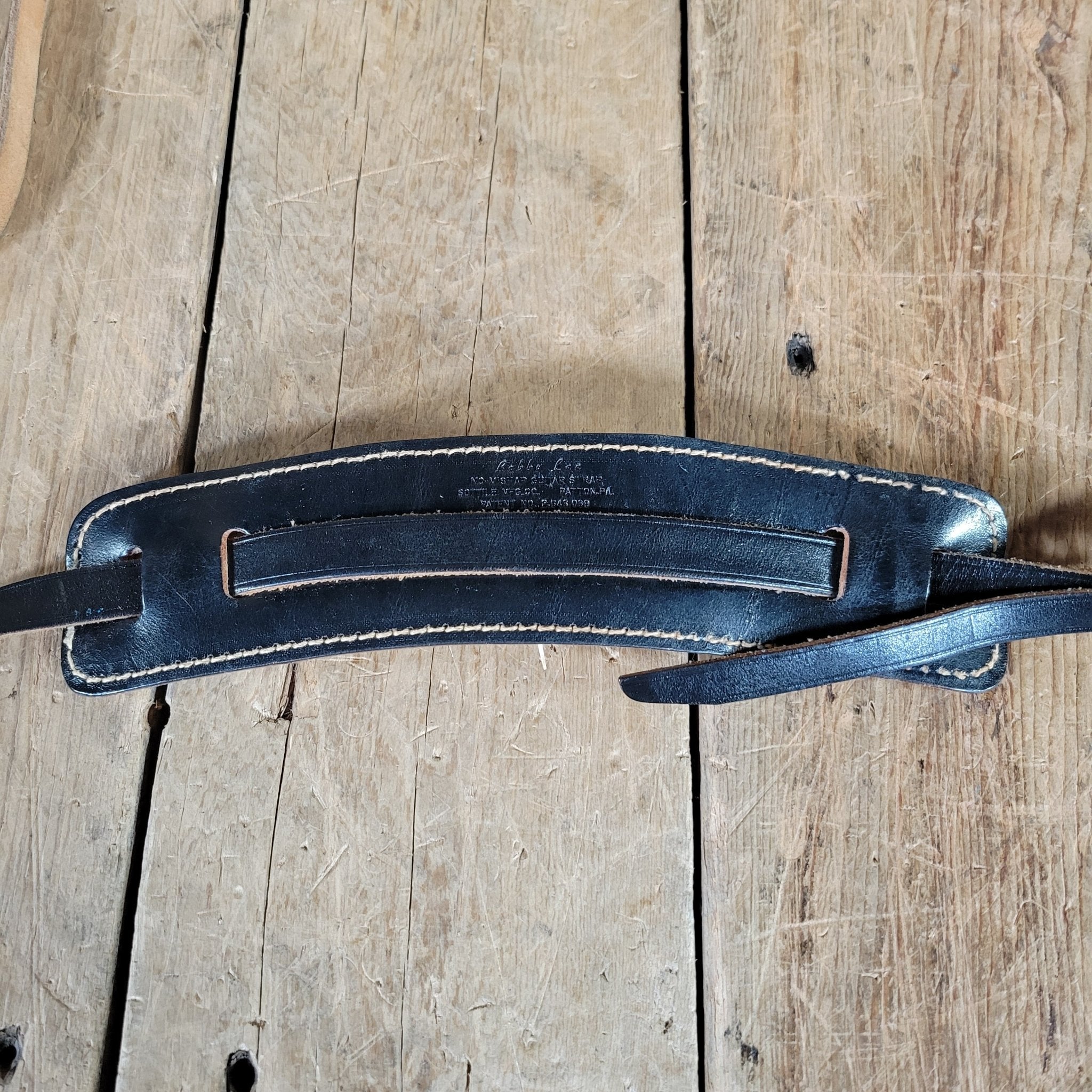 Bobby Lee Black Leather Padded Guitar Strap - Mahar's Vintage Guitars