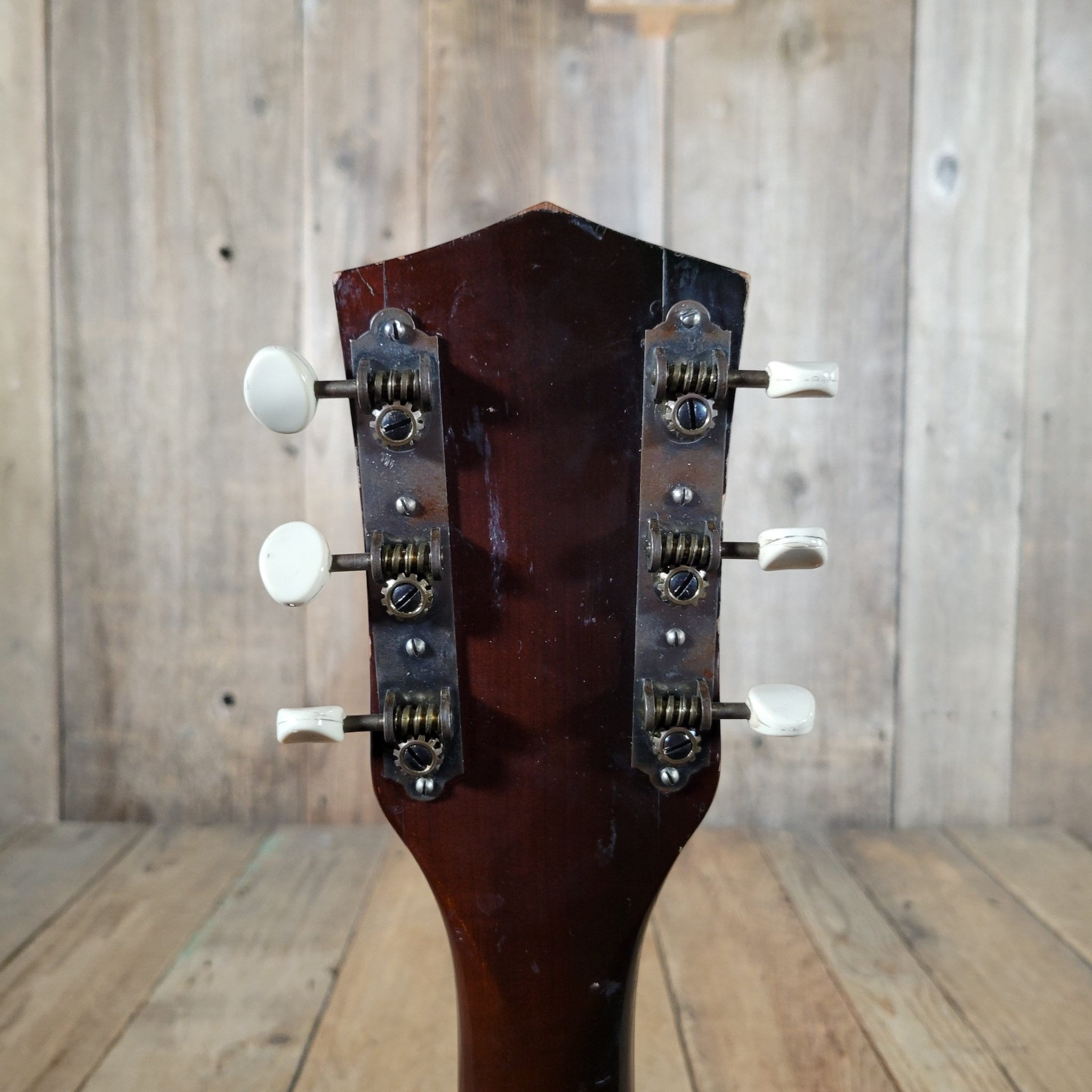 Custom Kraft 6116 Vintage Acoustic Guitar – Kay Made, 1950s Ladder Braced USA Parlor Model - Mahar's Vintage Guitars