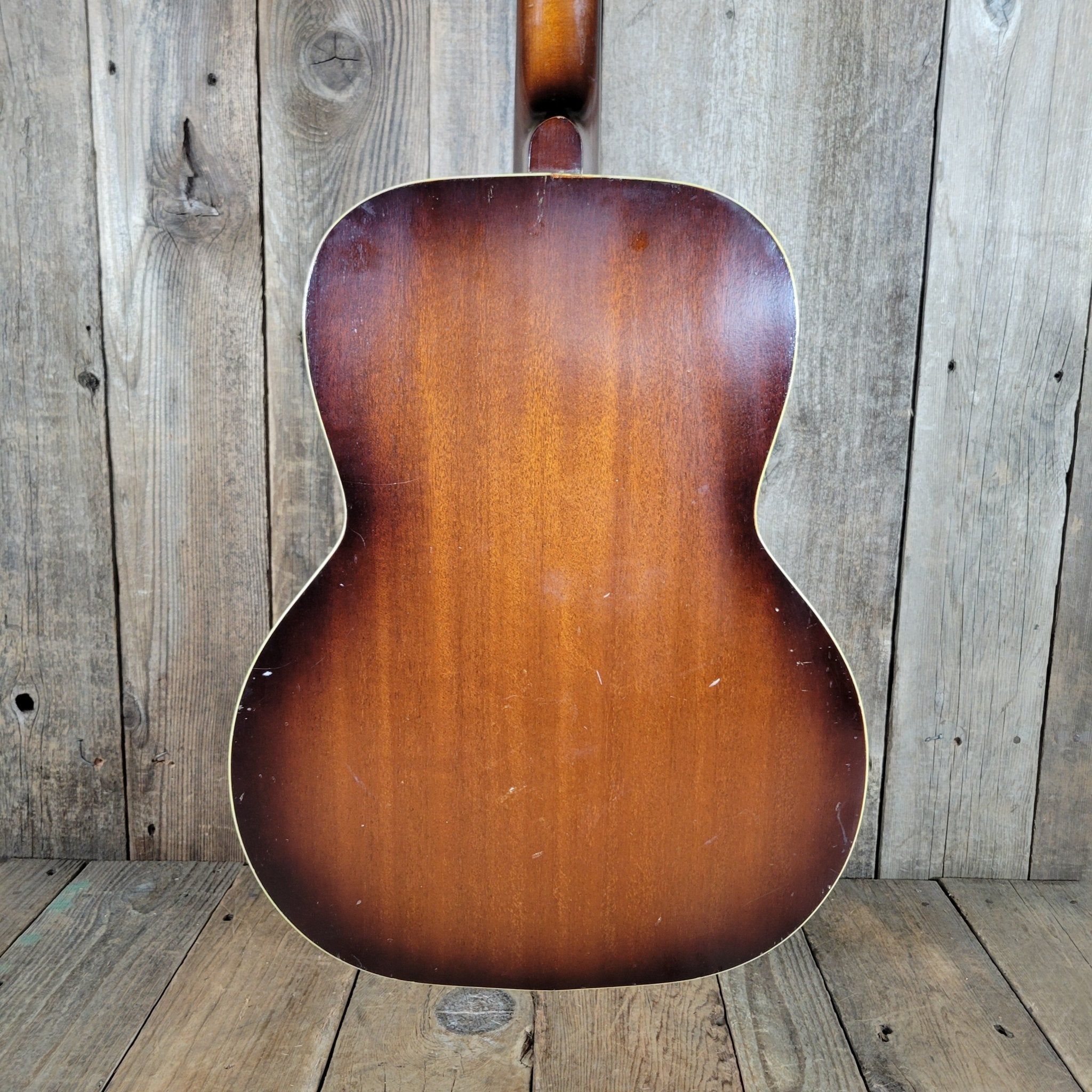 Custom Kraft 6116 Vintage Acoustic Guitar – Kay Made, 1950s Ladder Braced USA Parlor Model - Mahar's Vintage Guitars