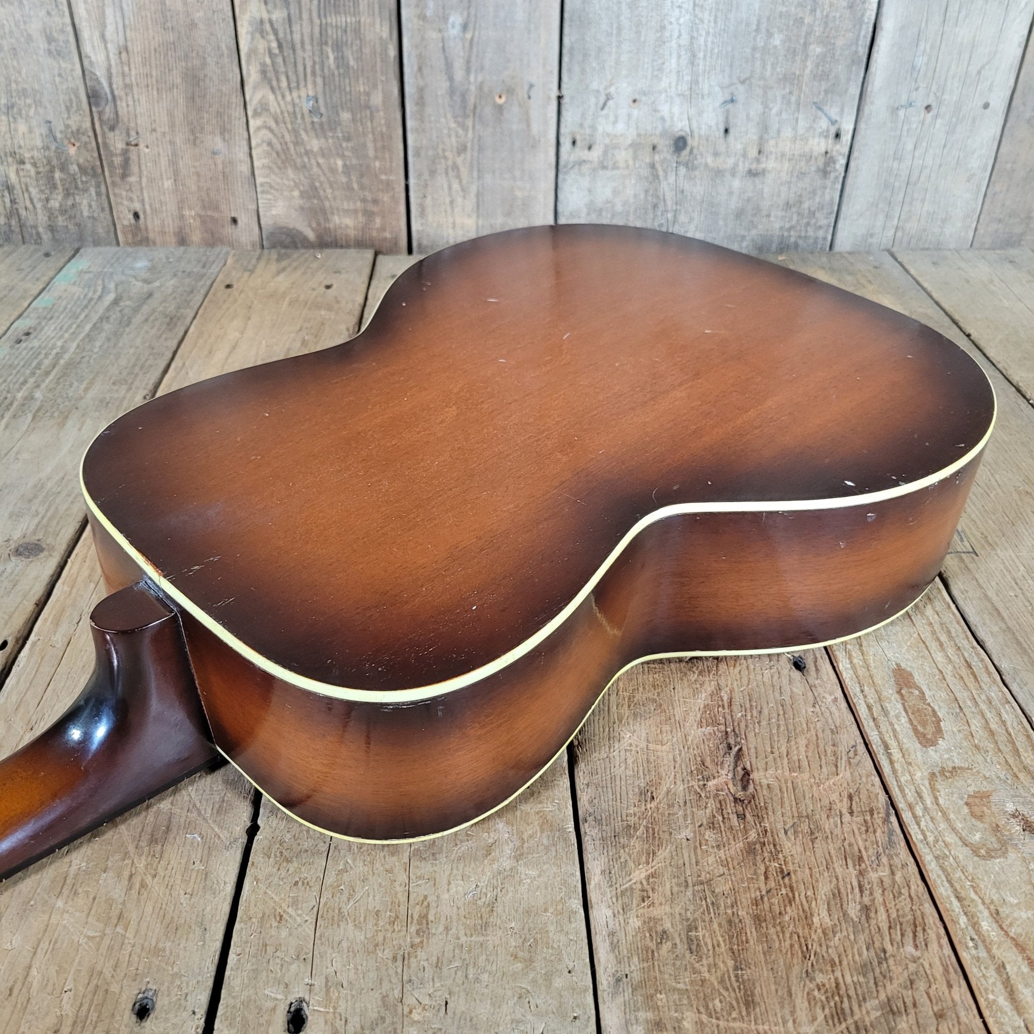 Custom Kraft 6116 Vintage Acoustic Guitar – Kay Made, 1950s Ladder Braced USA Parlor Model - Mahar's Vintage Guitars