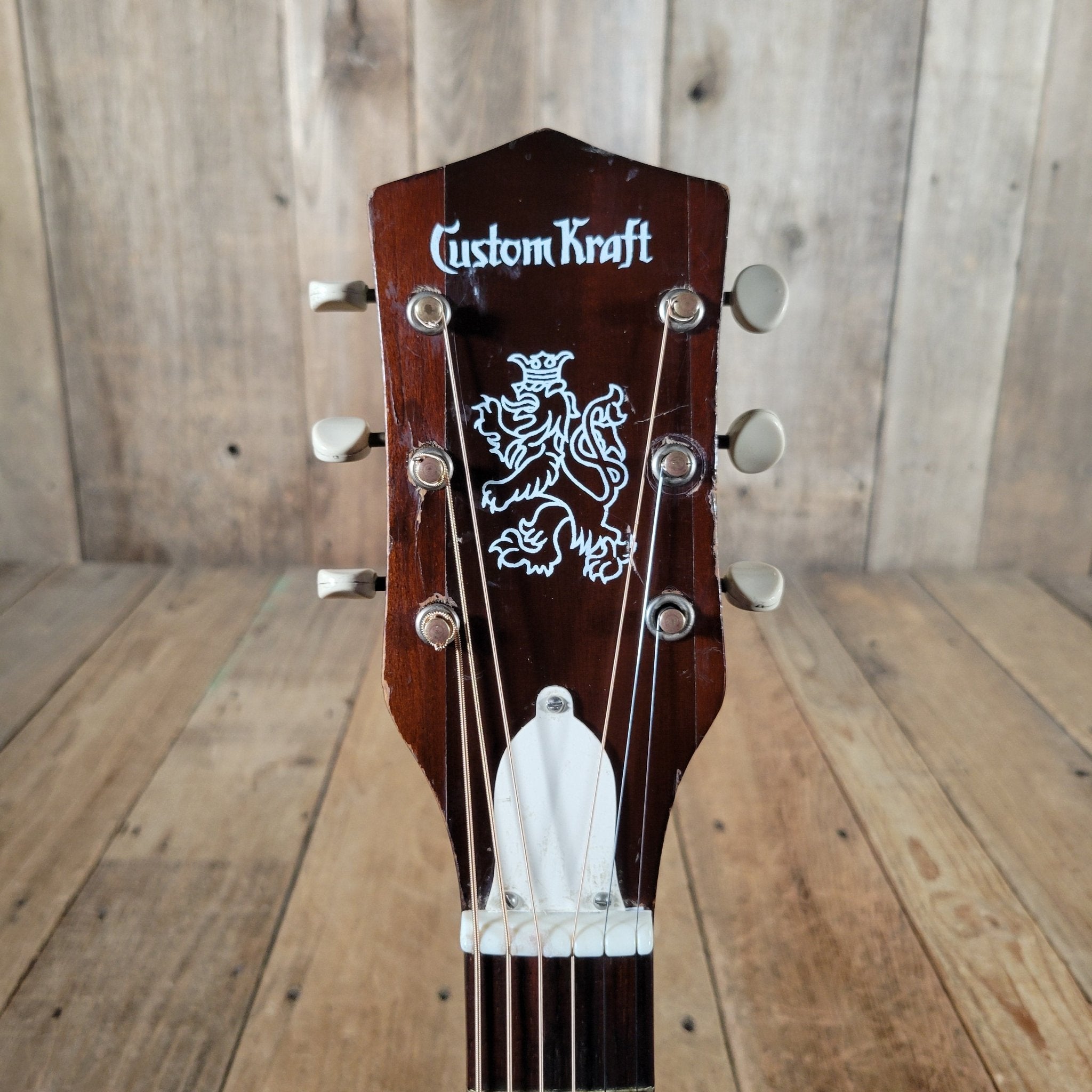 Custom Kraft 6116 Vintage Acoustic Guitar – Kay Made, 1950s Ladder Braced USA Parlor Model - Mahar's Vintage Guitars