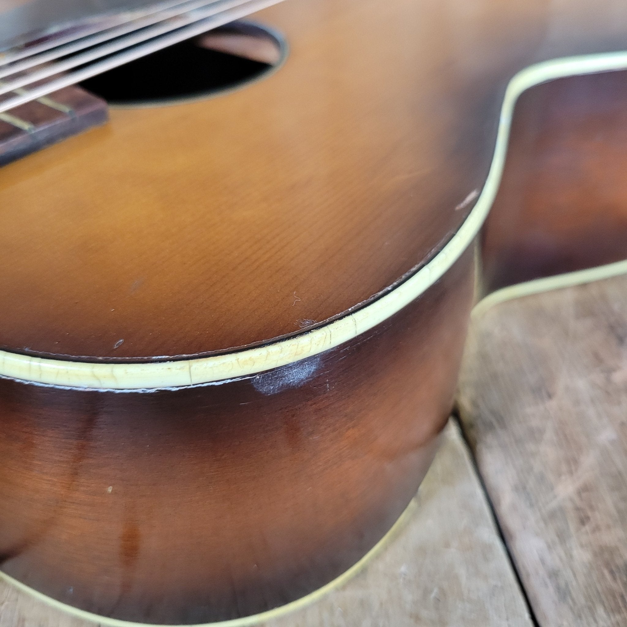 Custom Kraft 6116 Vintage Acoustic Guitar – Kay Made, 1950s Ladder Braced USA Parlor Model - Mahar's Vintage Guitars