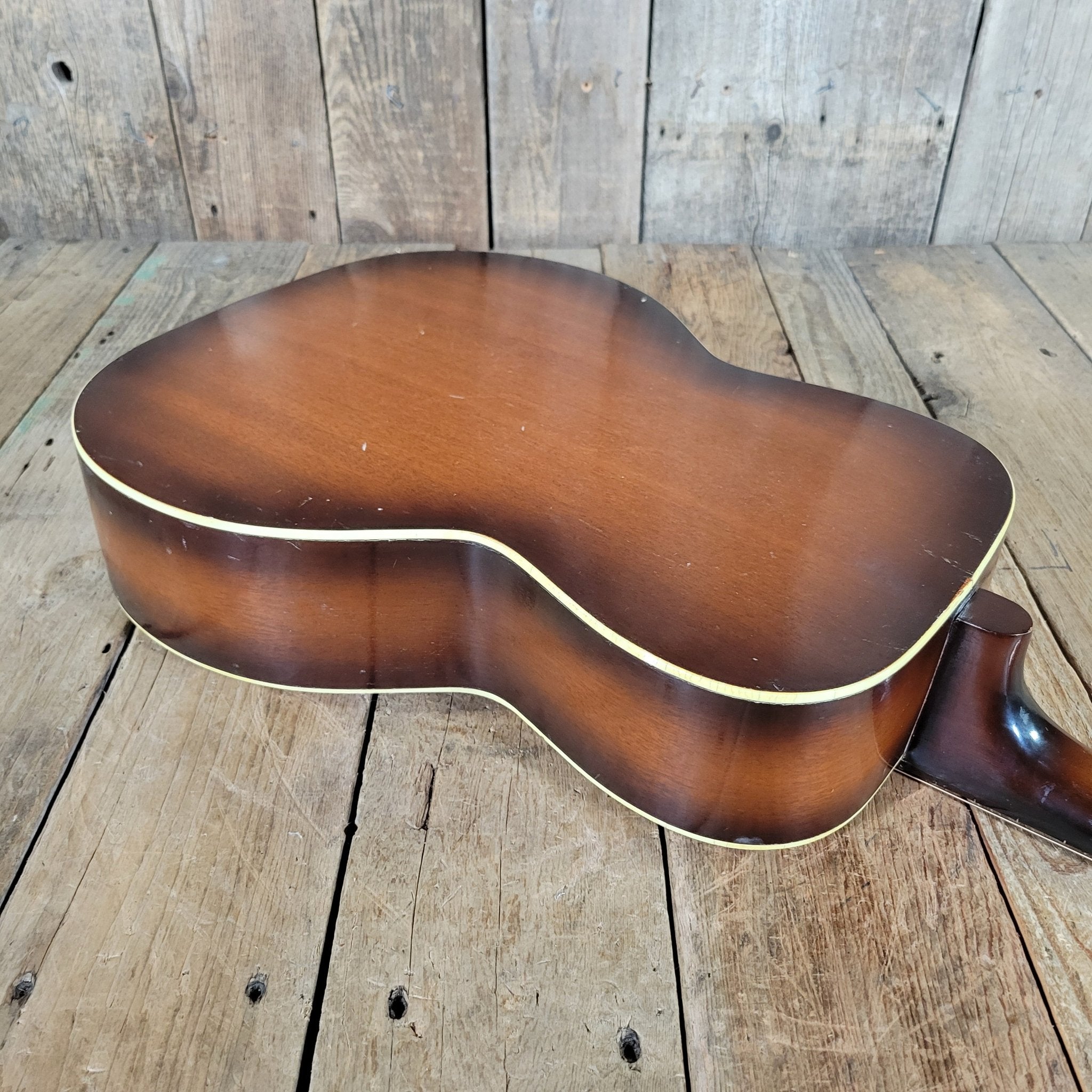 Custom Kraft 6116 Vintage Acoustic Guitar – Kay Made, 1950s Ladder Braced USA Parlor Model - Mahar's Vintage Guitars