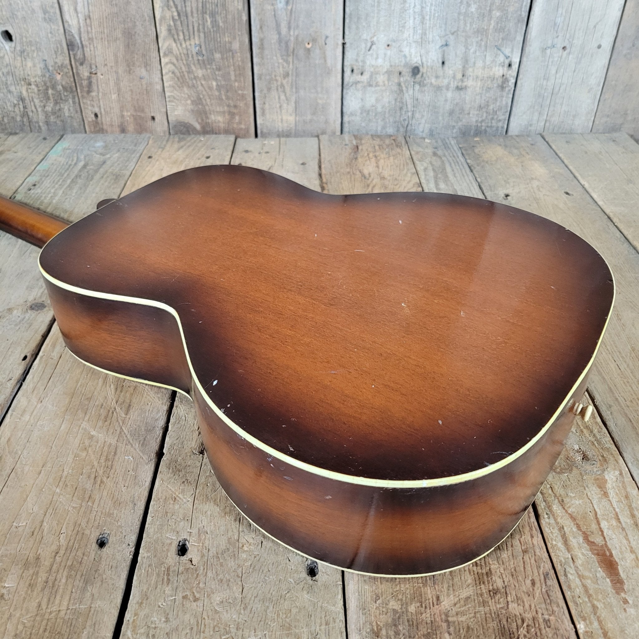Custom Kraft 6116 Vintage Acoustic Guitar – Kay Made, 1950s Ladder Braced USA Parlor Model - Mahar's Vintage Guitars