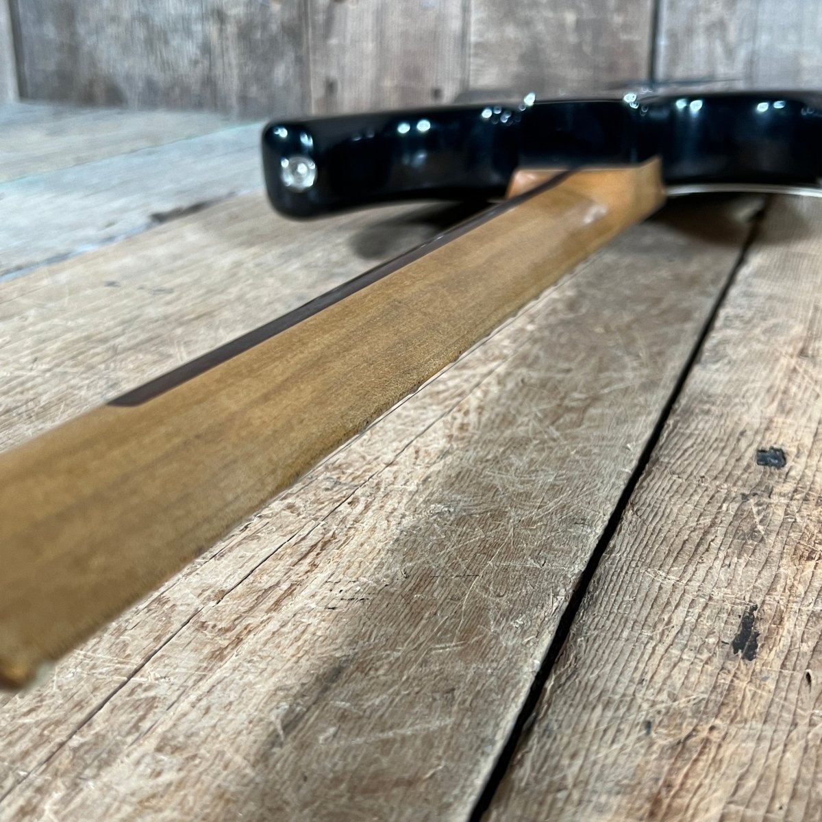 Danocaster Freakin branded era S Style Double Cut Don Mare pickups Black circa 2010 - Mahar's Vintage Guitars