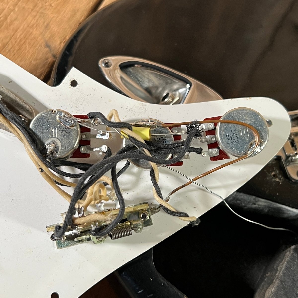 Danocaster Freakin branded era S Style Double Cut Don Mare pickups Black circa 2010 - Mahar's Vintage Guitars