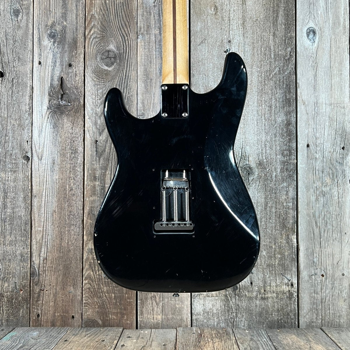 Danocaster Freakin branded era S Style Double Cut Don Mare pickups Black circa 2010 - Mahar's Vintage Guitars