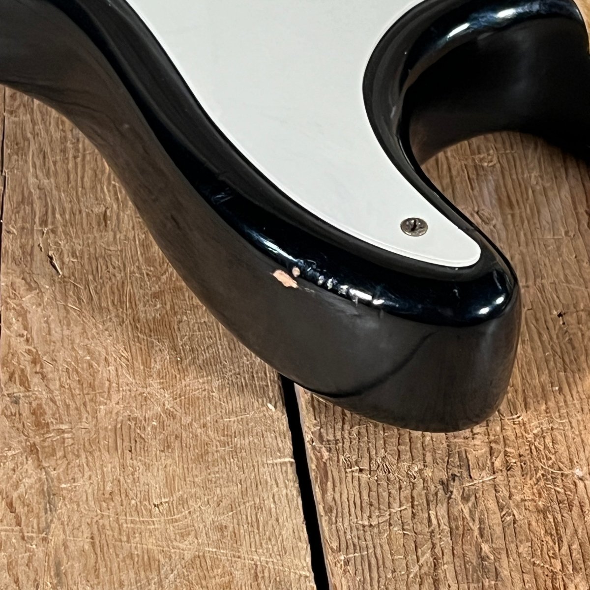 Danocaster Freakin branded era S Style Double Cut Don Mare pickups Black circa 2010 - Mahar's Vintage Guitars