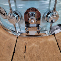 DW Collector's Series Jazz Snare Pale Blue Oyster with Bag - Mahar's Vintage Guitars