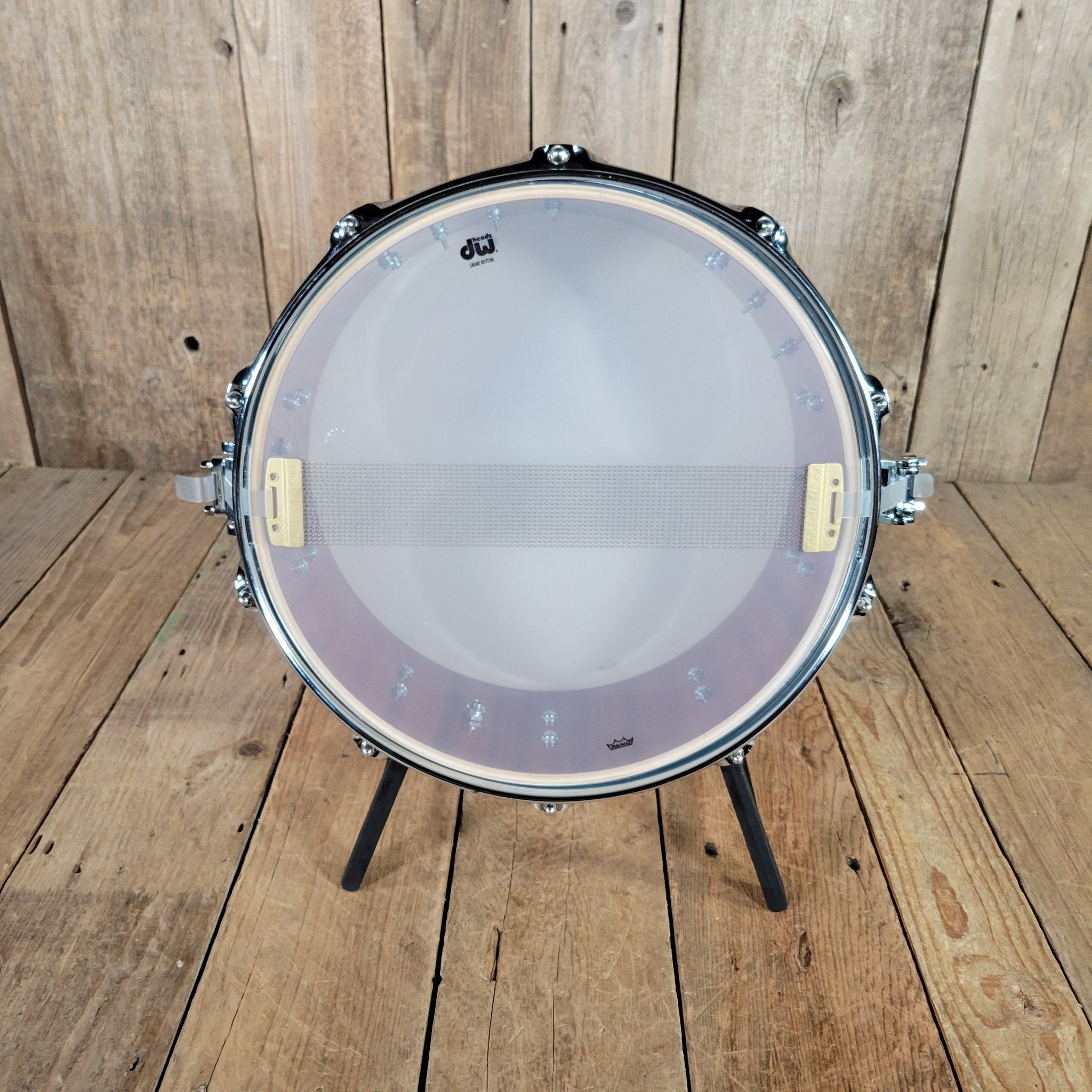 DW Collector's Series Jazz Snare Pale Blue Oyster with Bag - Mahar's Vintage Guitars