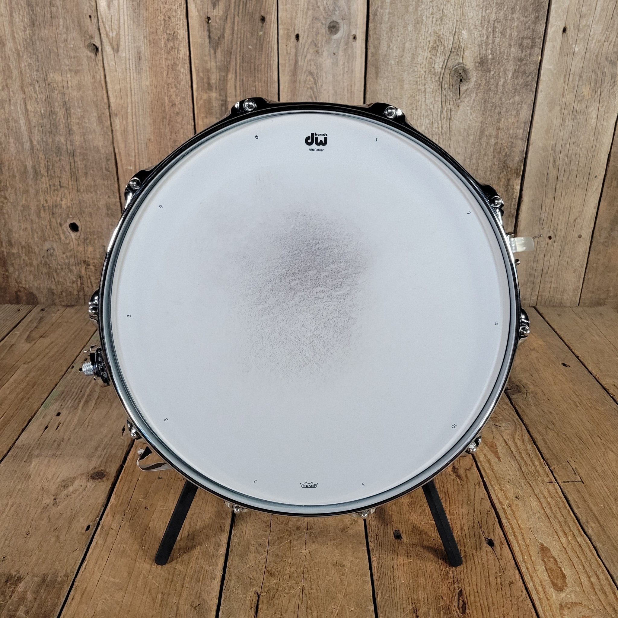 DW Collector's Series Jazz Snare Pale Blue Oyster with Bag - Mahar's Vintage Guitars