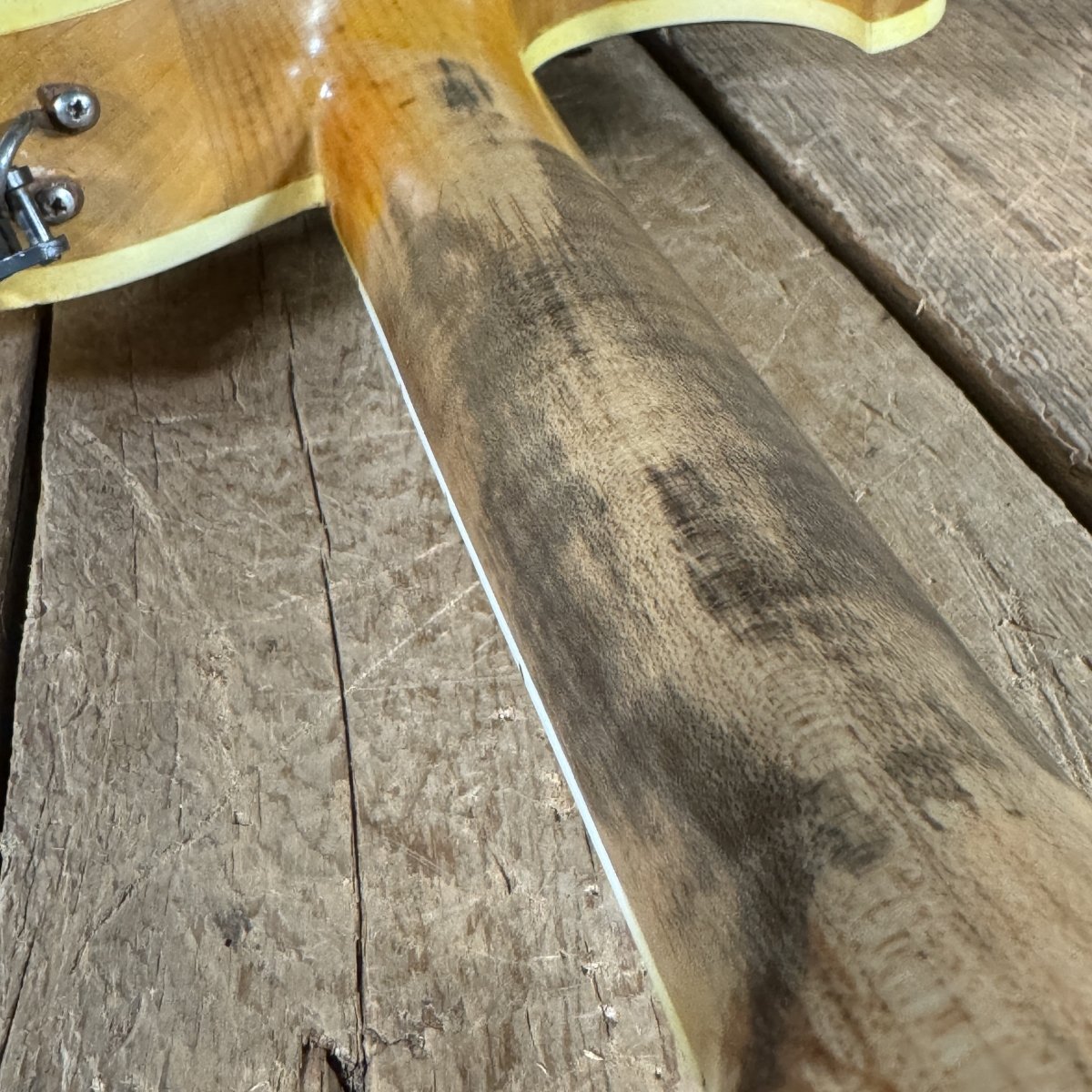 Ed Elliott Bench Copy of the TK Smith Tarver Bigsby Mandolin TK Smith Pickups Natural - Mahar's Vintage Guitars