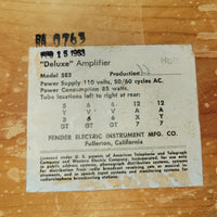 Fender 1958 Deluxe 5E3 Tweed with Factory 1963 White Tolex Recover - Mahar's Vintage Guitars