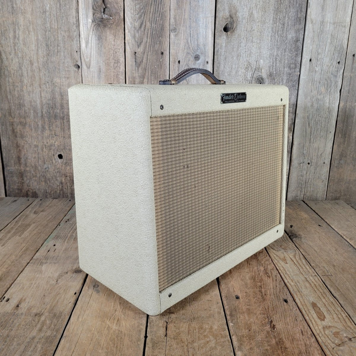 Fender 1958 Deluxe 5E3 Tweed with Factory 1963 White Tolex Recover - Mahar's Vintage Guitars