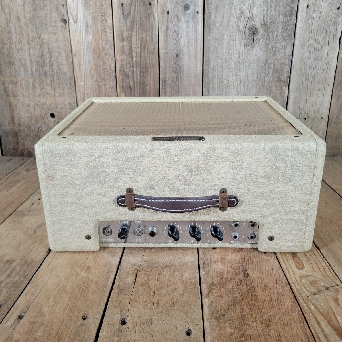 Fender 1958 Deluxe 5E3 Tweed with Factory 1963 White Tolex Recover - Mahar's Vintage Guitars