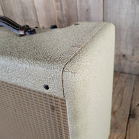 Fender 1958 Deluxe 5E3 Tweed with Factory 1963 White Tolex Recover - Mahar's Vintage Guitars