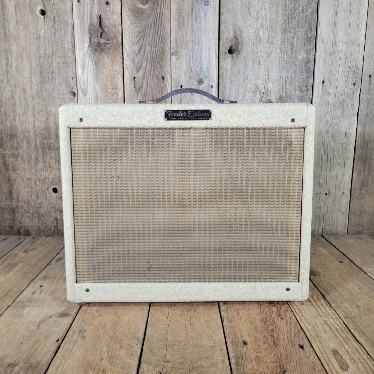 Fender 1958 Deluxe 5E3 Tweed with Factory 1963 White Tolex Recover - Mahar's Vintage Guitars