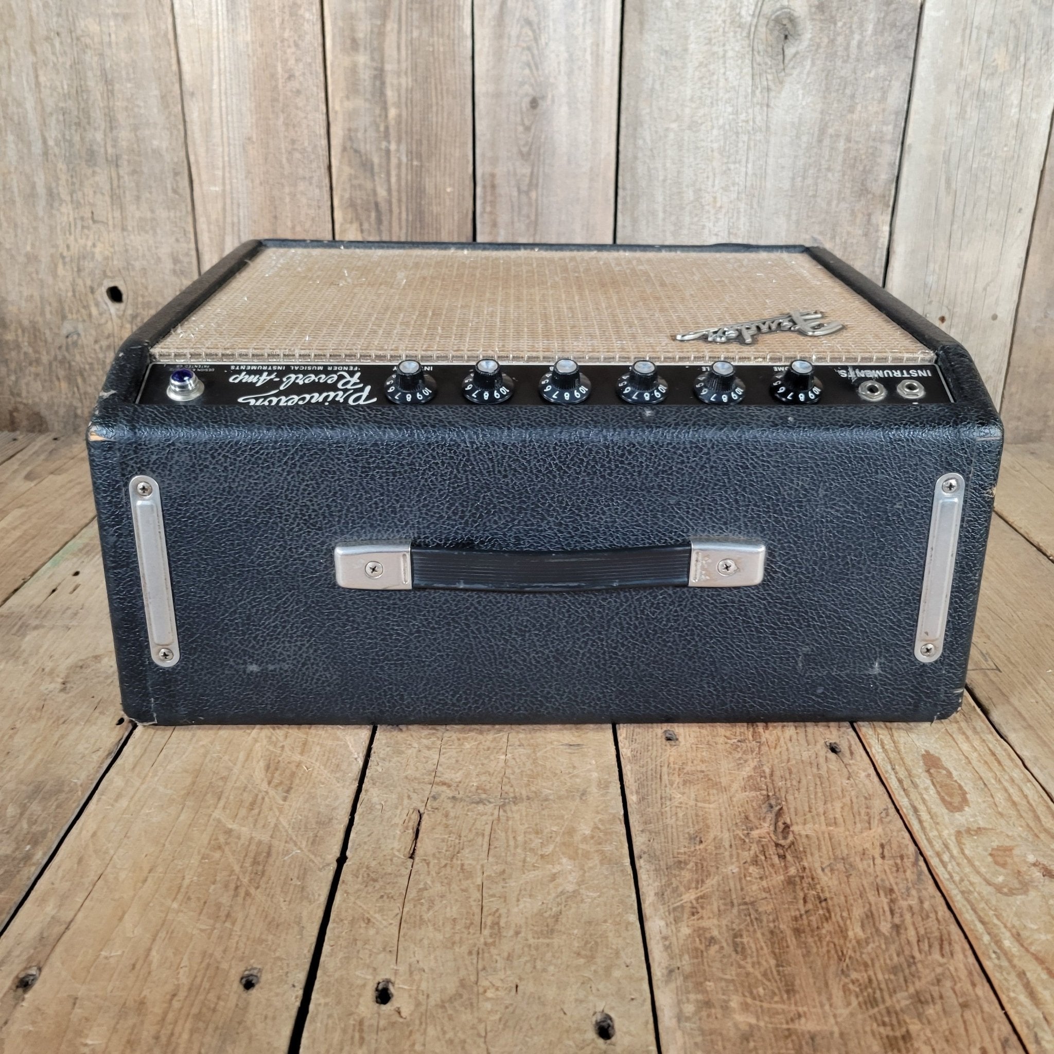 Fender 1965 Princeton Reverb Black Panel – Nickel - Plated Chassis, Vintage Handwired Tube Amp - Mahar's Vintage Guitars