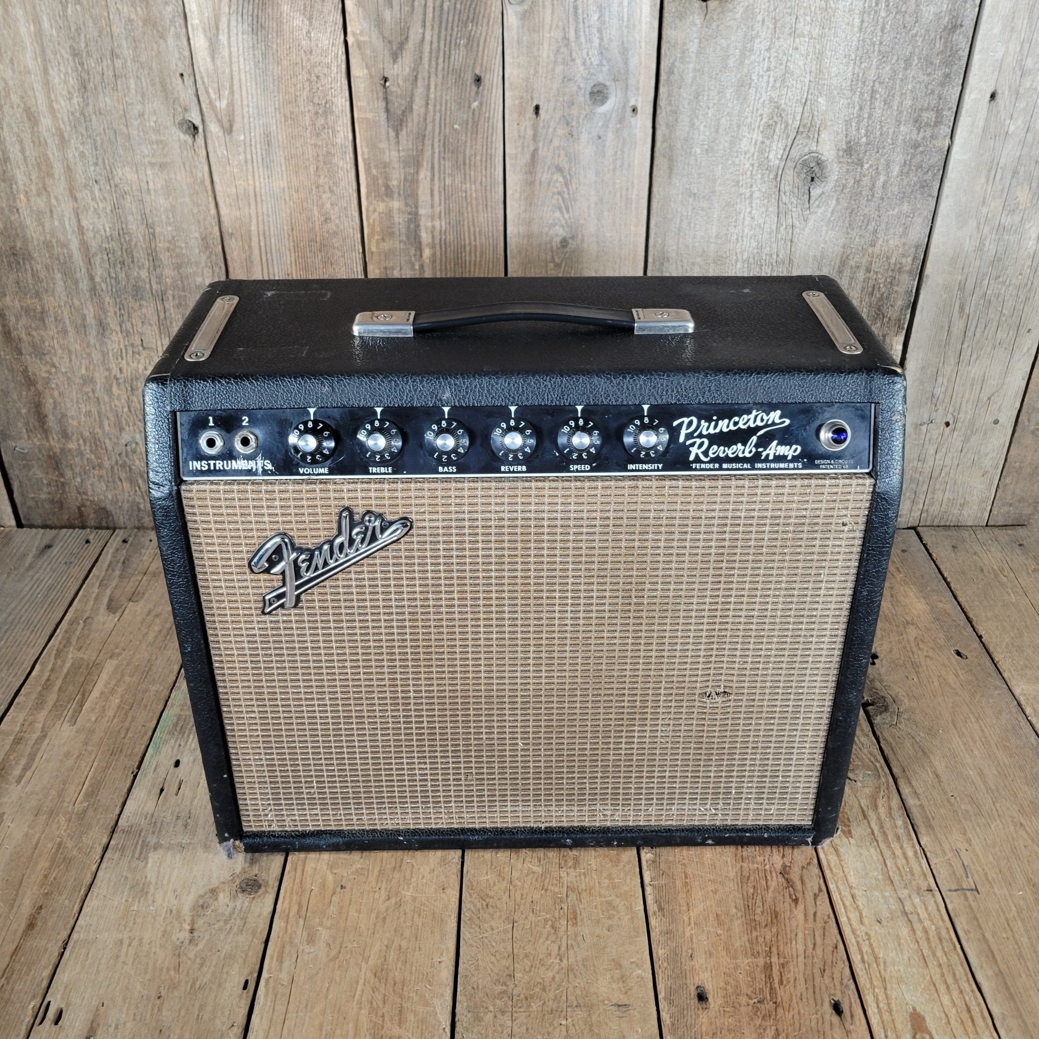 Fender 1965 Princeton Reverb Black Panel – Nickel - Plated Chassis, Vintage Handwired Tube Amp - Mahar's Vintage Guitars