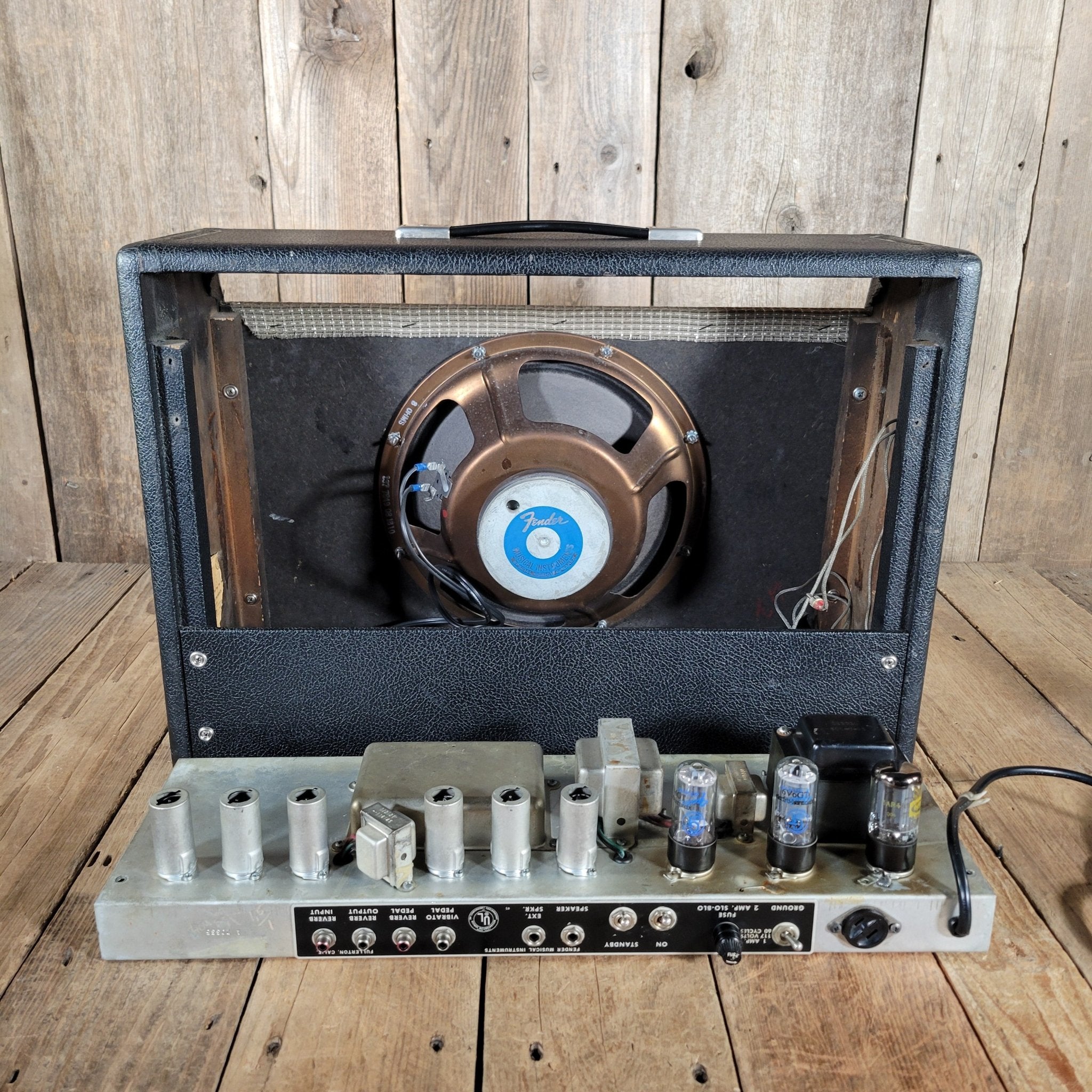 Fender 1967 Deluxe Reverb Black Panel – 22 - Watt AB763 Tube Combo with Spring Reverb & Tremolo - Mahar's Vintage Guitars