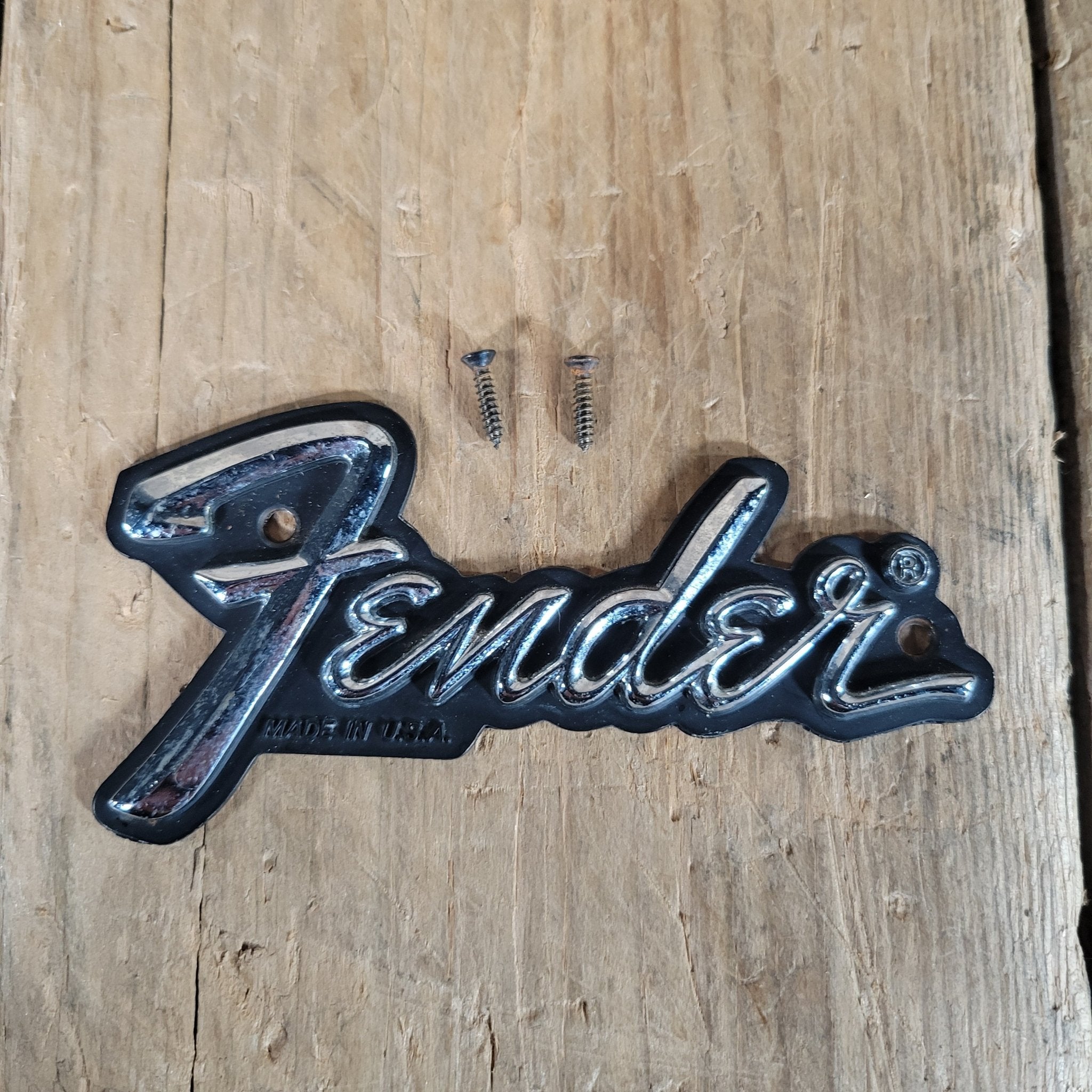 Fender Amp Logo 1970s 1978 With Screws - Mahar's Vintage Guitars