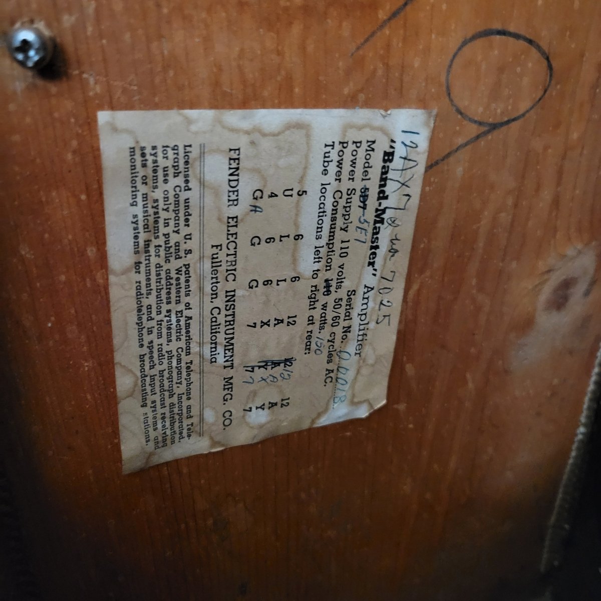 Fender Bandmaster 5E7 Tweed 3x10 1955 - Mahar's Vintage Guitars