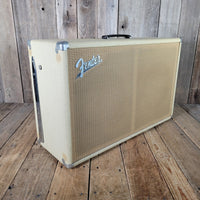 Fender Bandmaster Cab Original Cover Rough White Tolex 1962 - Mahar's Vintage Guitars