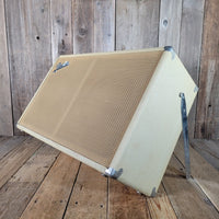 Fender Bandmaster Cab Original Cover Rough White Tolex 1962 - Mahar's Vintage Guitars