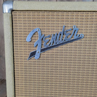 Fender Bandmaster Cab Original Cover Rough White Tolex 1962 - Mahar's Vintage Guitars