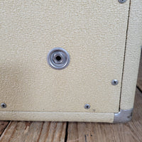 Fender Bandmaster Cab Original Cover Rough White Tolex 1962 - Mahar's Vintage Guitars