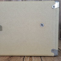 Fender Bandmaster Cab Original Cover Rough White Tolex 1962 - Mahar's Vintage Guitars