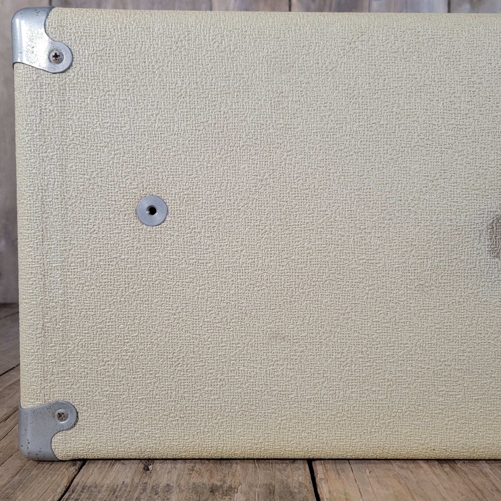 Fender Bandmaster Cab Original Cover Rough White Tolex 1962 - Mahar's Vintage Guitars