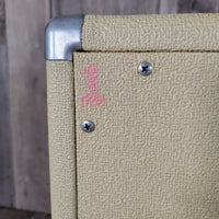 Fender Bandmaster Cab Original Cover Rough White Tolex 1962 - Mahar's Vintage Guitars