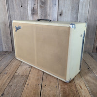 Fender Bandmaster Cab Original Cover Rough White Tolex 1962 - Mahar's Vintage Guitars