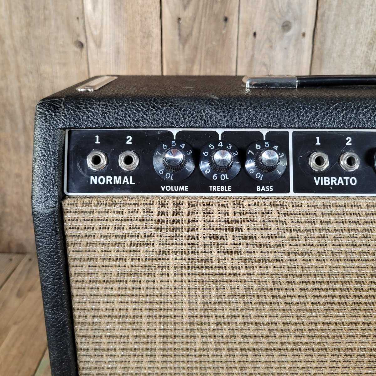 Fender Deluxe Amp 1964 – Black Panel Pre - CBS AB763 with Footswitch, Vintage Tube Amplifier - Mahar's Vintage Guitars