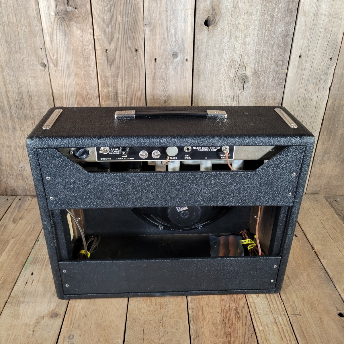 Fender Deluxe Amp 1964 – Black Panel Pre - CBS AB763 with Footswitch, Vintage Tube Amplifier - Mahar's Vintage Guitars