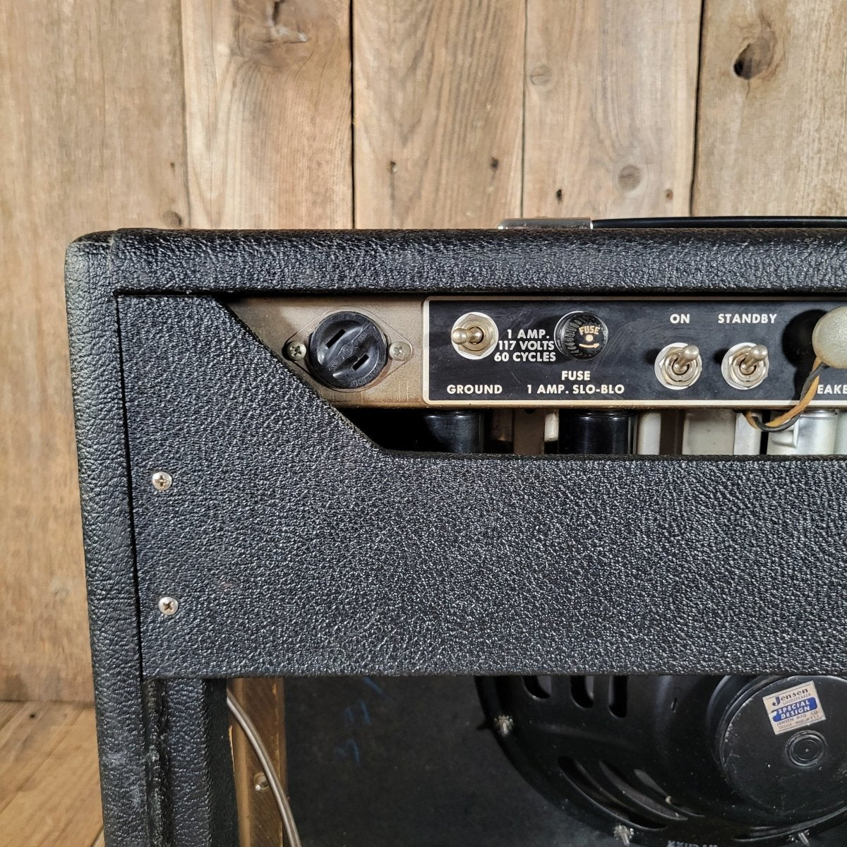 Fender Deluxe Amp 1964 – Black Panel Pre - CBS AB763 with Footswitch, Vintage Tube Amplifier - Mahar's Vintage Guitars