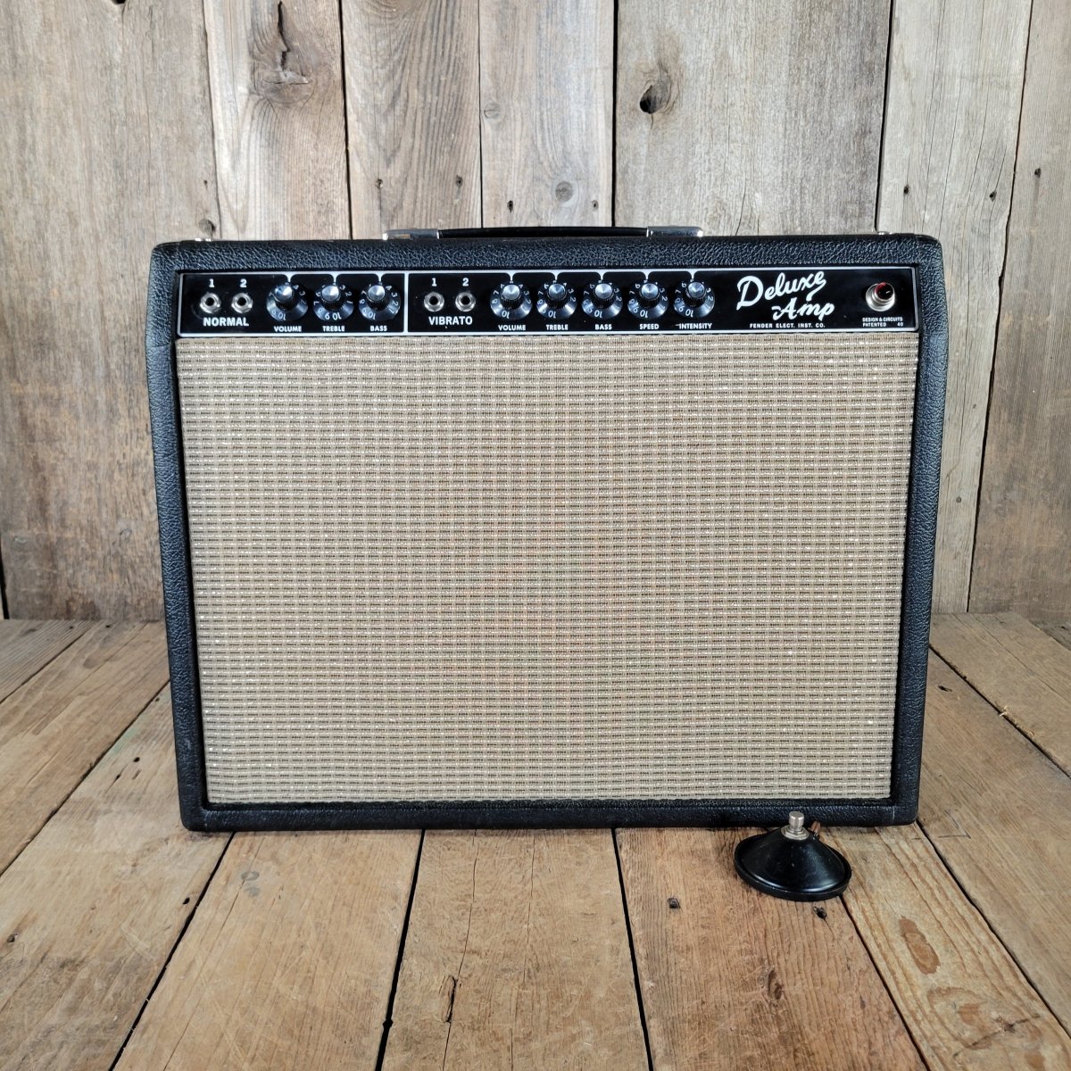 Fender Deluxe Amp 1964 – Black Panel Pre - CBS AB763 with Footswitch, Vintage Tube Amplifier - Mahar's Vintage Guitars