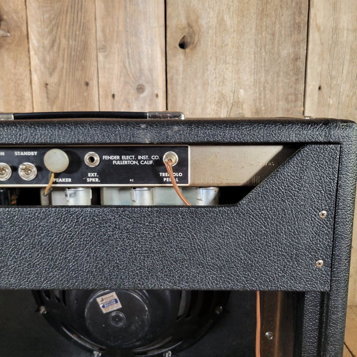 Fender Deluxe Amp 1964 – Black Panel Pre - CBS AB763 with Footswitch, Vintage Tube Amplifier - Mahar's Vintage Guitars
