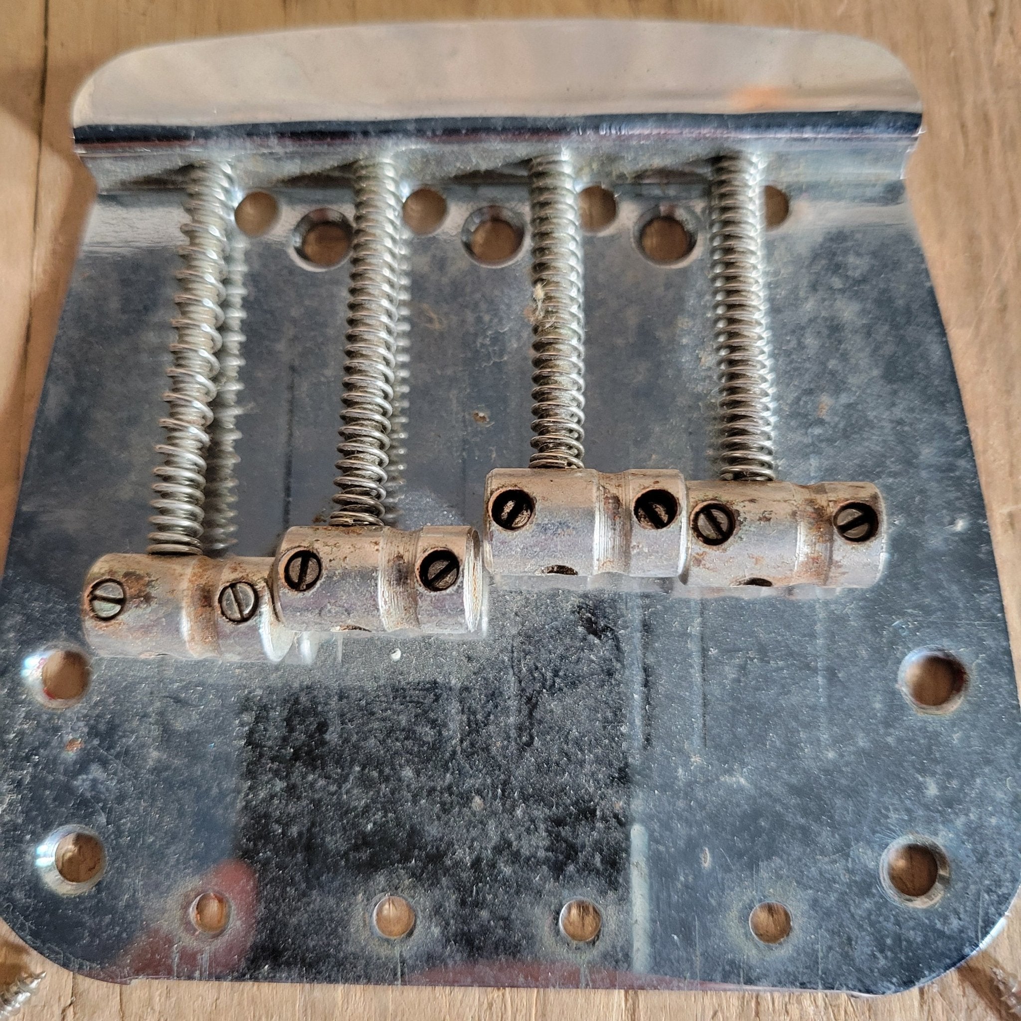 Fender Mustang Bass Bridge with Screws No Mute Hardware 1967 - Mahar's Vintage Guitars