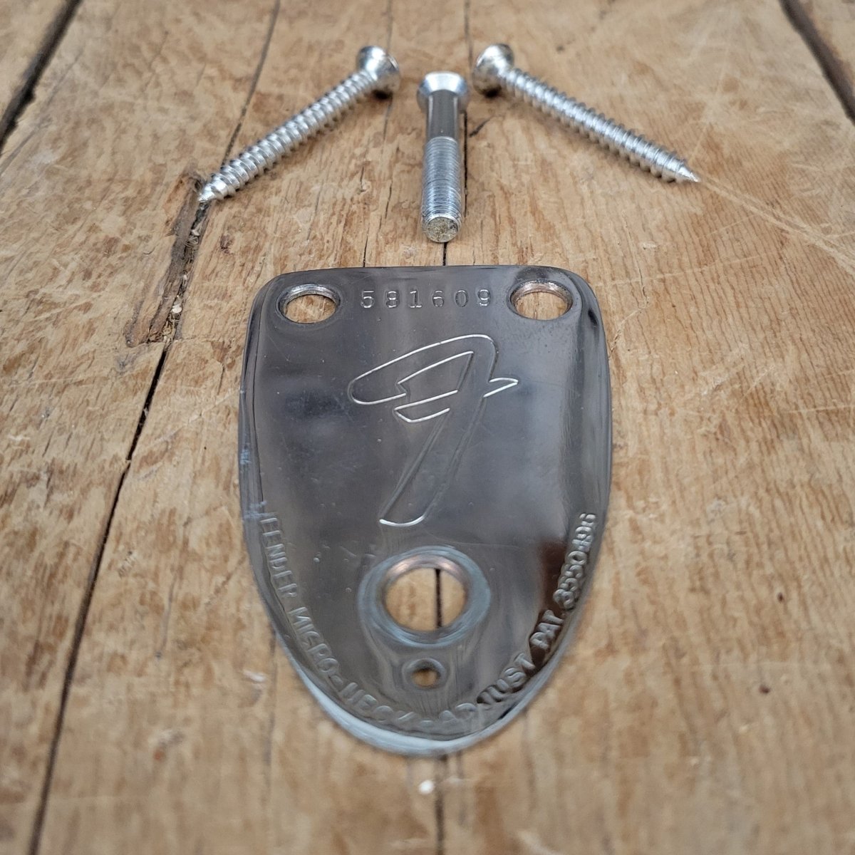 Fender Neck plate 3 bolt with screws 1975 Stratocaster Telecaster Jazzmaster - Mahar's Vintage Guitars