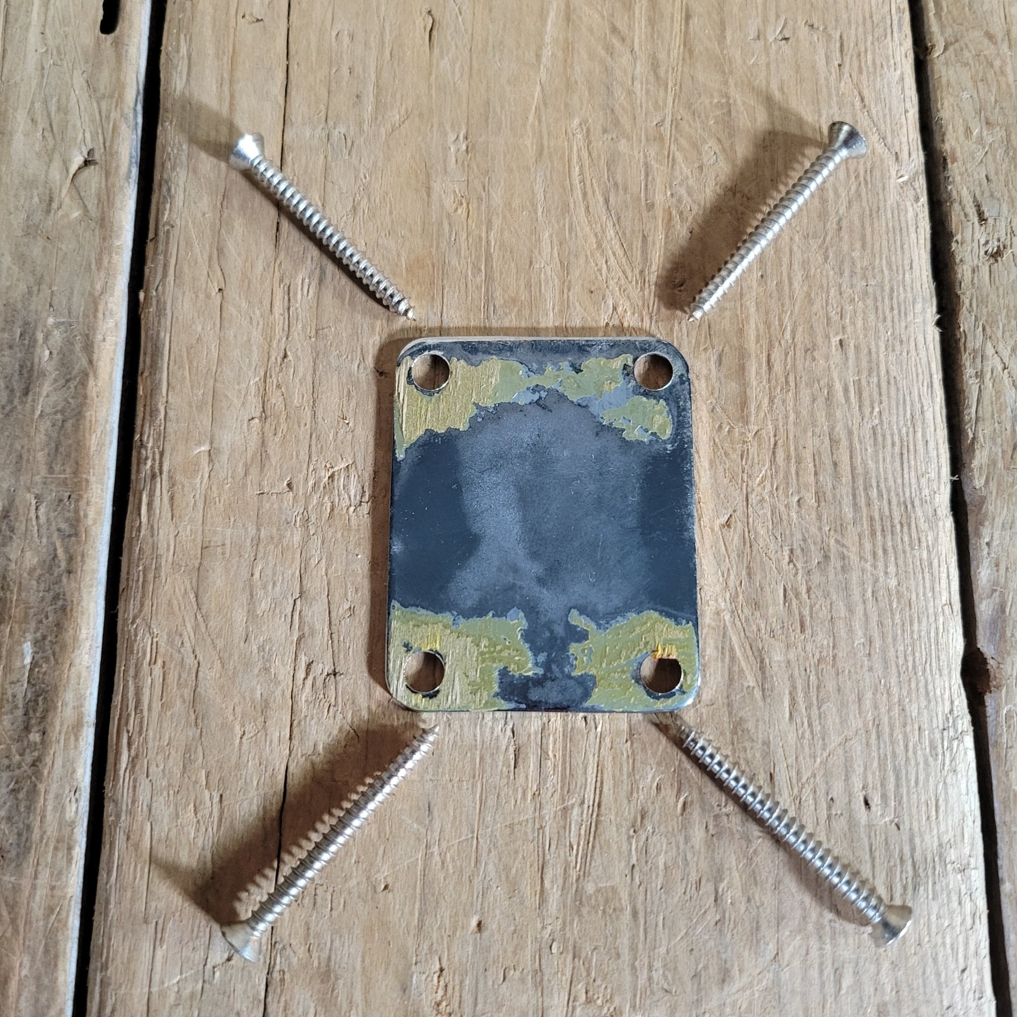 Fender Neckplate and Screws 1967 Vintage Stratocaster Telecaster P or Jazz Bass - Mahar's Vintage Guitars