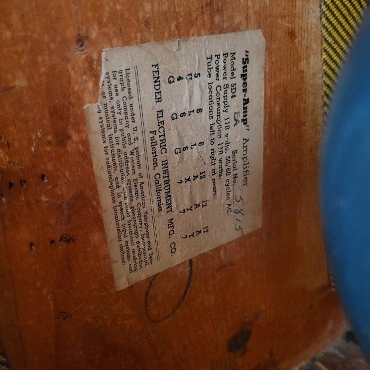 Fender Super 5D4 1955 Vintage Tweed Guitar Amp - Mahar's Vintage Guitars