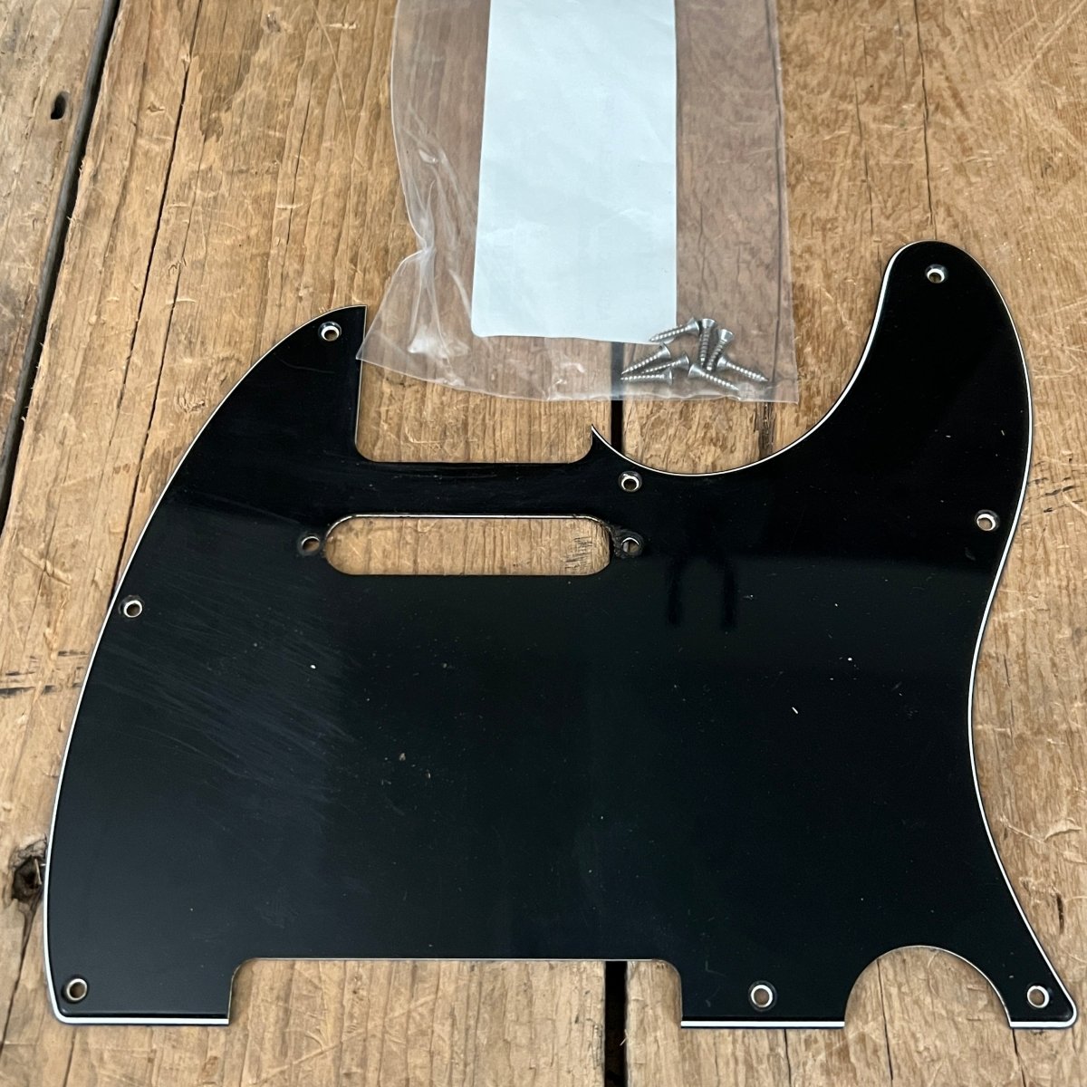 Fender Telecaster 8 Hole Pickguard 3 ply B/W/B with screws 1973 1970s Vintage Guitar Part - Mahar's Vintage Guitars